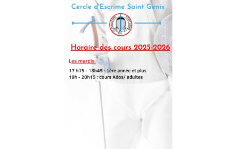 Horaires 2025-2026 Saint Genix