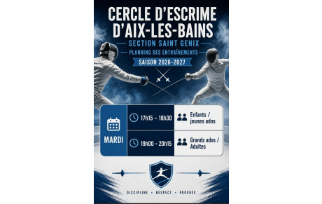 Horaires 2026-2027 Saint Genix
